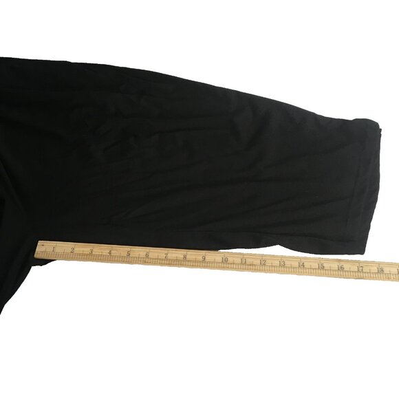 Black Comfort Pants Womens 2XL High Waist Stretch Capri Cropped Wide Leg Pull On - Picture 5 of 16